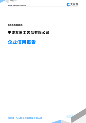 宁波双田工艺品(企业信用报告)- 天眼查